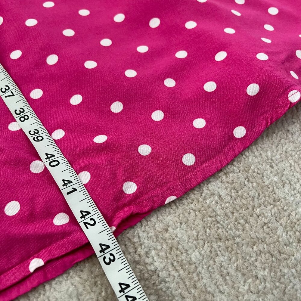 Draper James RSVP Sleeveless Smocked Back Midi Dress L Pink Polka Dot - Picture 5 of 11